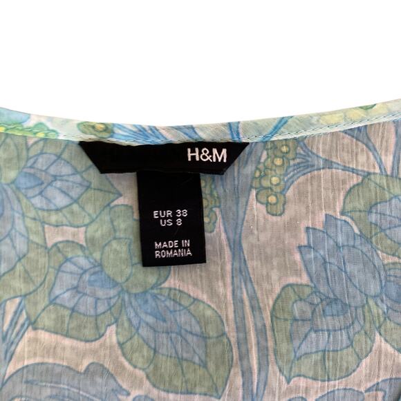 H&M Vtg Y2K Coquette Fairy Babydoll Top w Tie Sheer Flutter Sleeves Flowy Hem - Picture 9 of 16